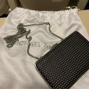 Michael Kors hard sided evening bag black with silver studs